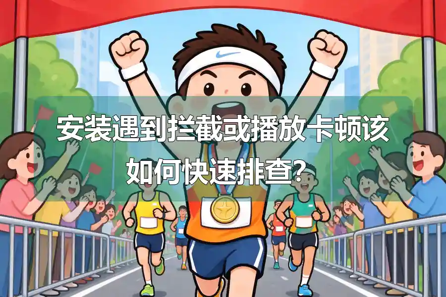 安装遇到拦截或播放卡顿该如何快速排查?